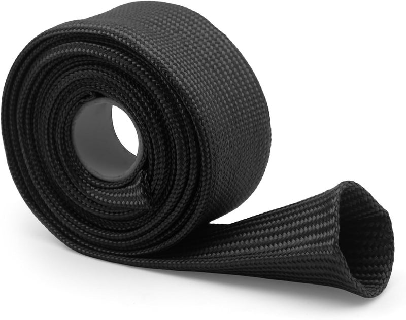 AggSound Heat Shield Sleeve 1" ID X 10' - Fuel Line Hose Protector for Car Spark Plug Wire Heat Shield Wrap Automotive Insulation Protection Boots Roll, Brake Cable, Hose & Wire Loom Cover, Black - Image 1